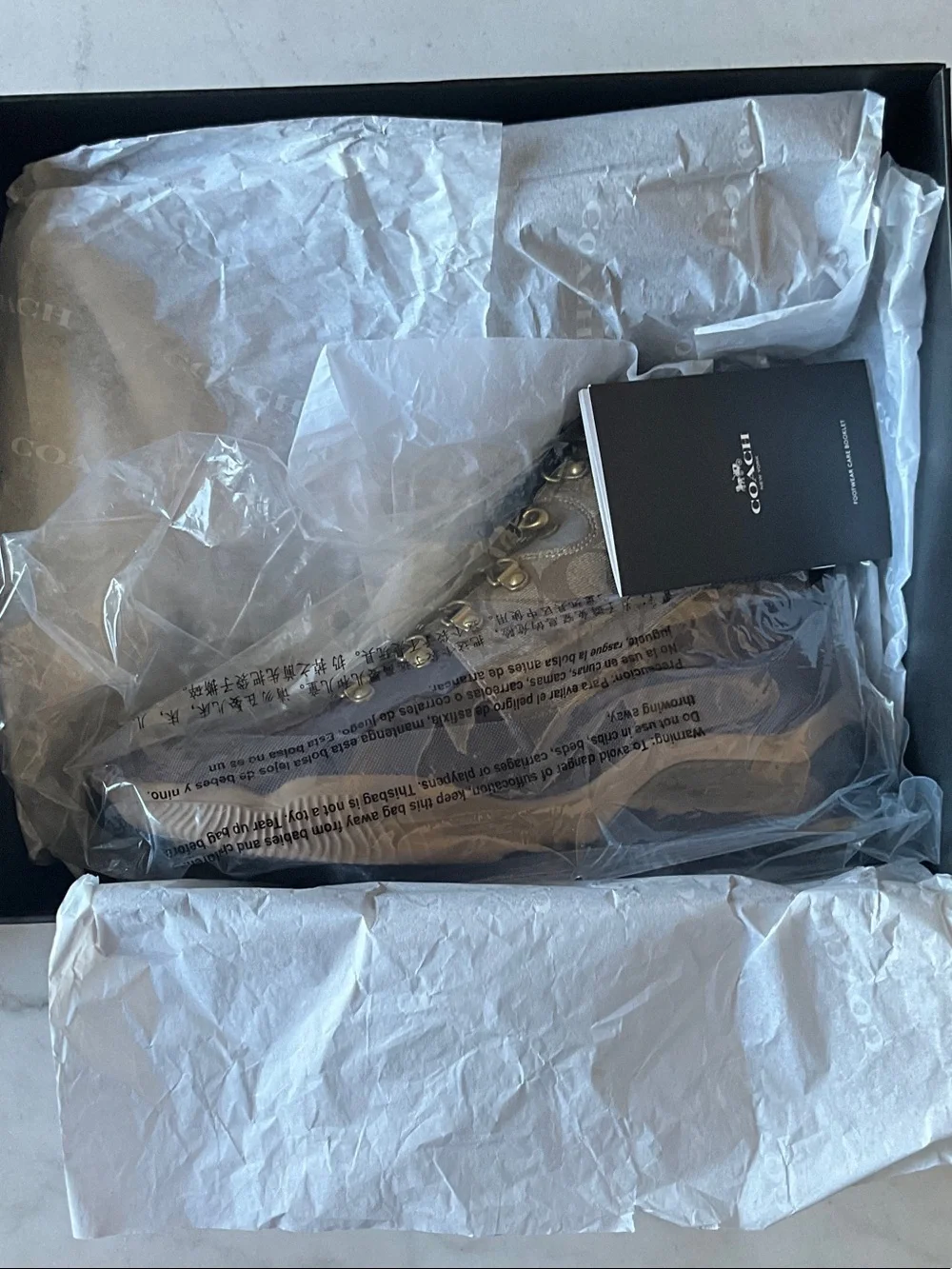 NWT Coach Citysole Hiker Boots - Khaki & Mahogany